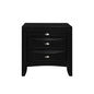 Black Nightstand With 2 Chambered Drawer