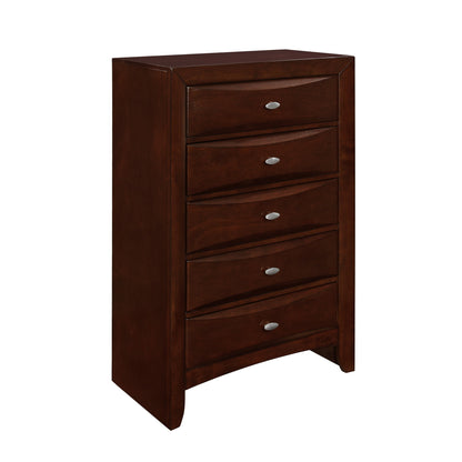 New Merlot Chest With 5 Chambared Drawer