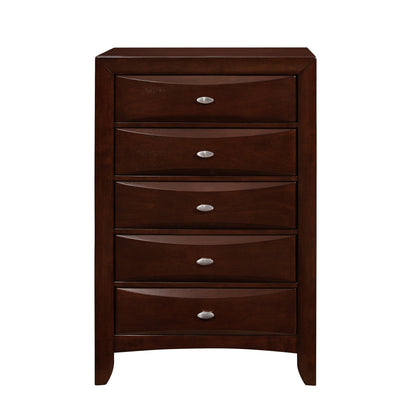 New Merlot Chest With 5 Chambared Drawer