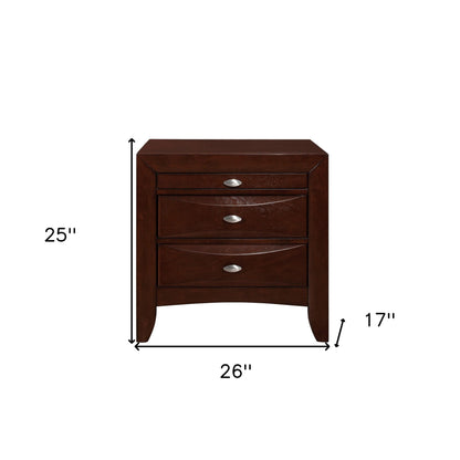 New Merlot Nightstand With 2 Chambered Drawer