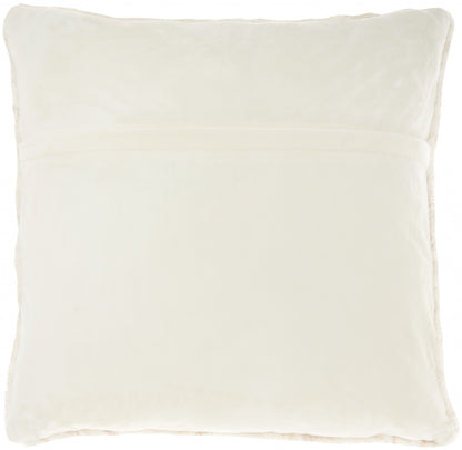 Cream Marble Patterned Throw Pillow