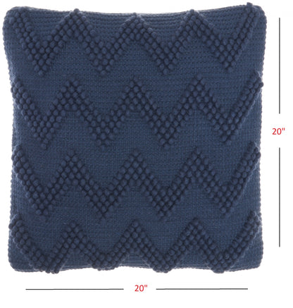 Dark Blue Chevron Detail Throw Pillow