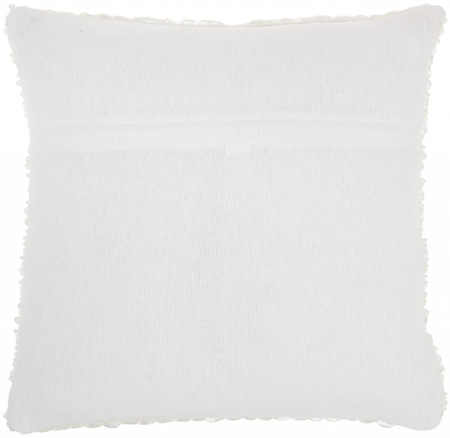 20" White Cotton Blend Throw Pillow