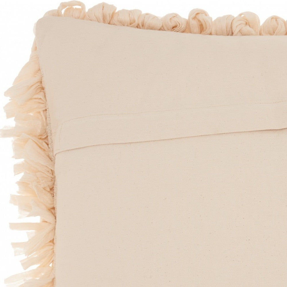 Loose Luscious Shag Beige Throw Pillow