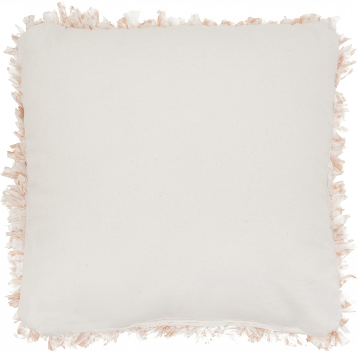 17" Blush and Ivory Cotton Blend Throw Pillow