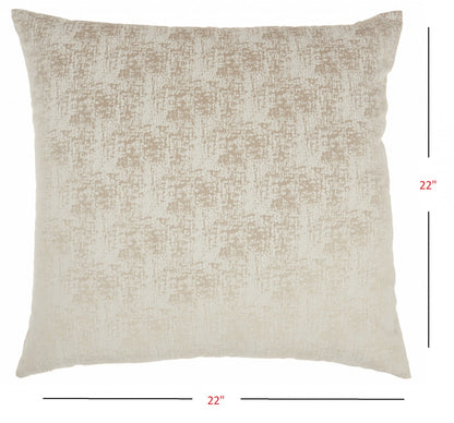 22" Beige Abstract Throw Pillow