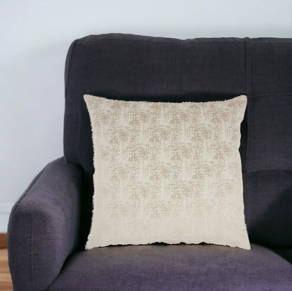 22" Beige Abstract Throw Pillow