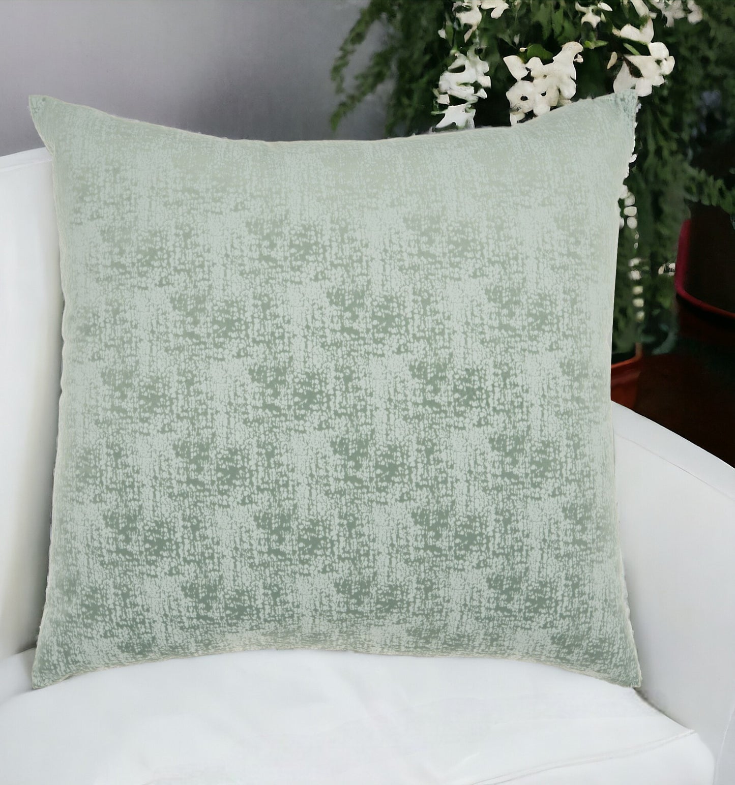 22" Green Abstract Throw Pillow