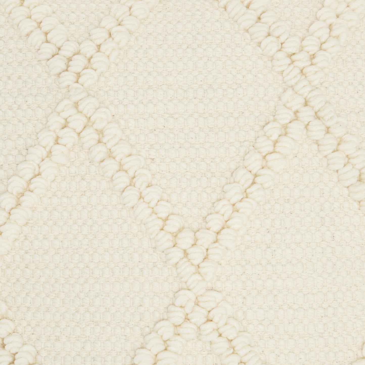 Ivory Textured Lattice Throw Pillow