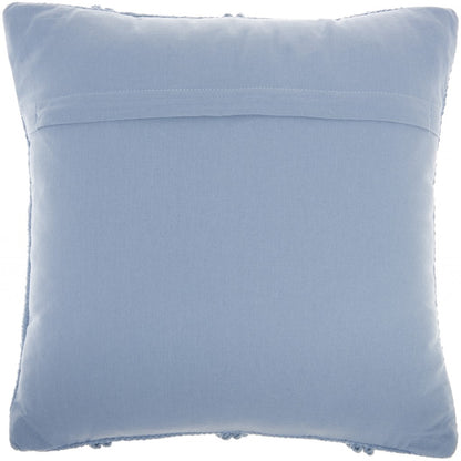 Soft Blue Textured Lattice Throw Pillow