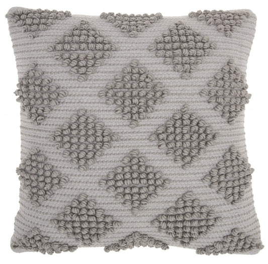 Light Gray Textured Diamonds Throw Pillow