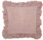 24" Pink Pillow With Ruffled Edges