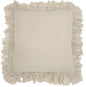 24" Beige Pillow With Ruffled Edges