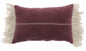 Wide Tasseled Marble Maroon Lumbar Pillow