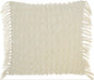 Tassel Detailed White Throw Pillow