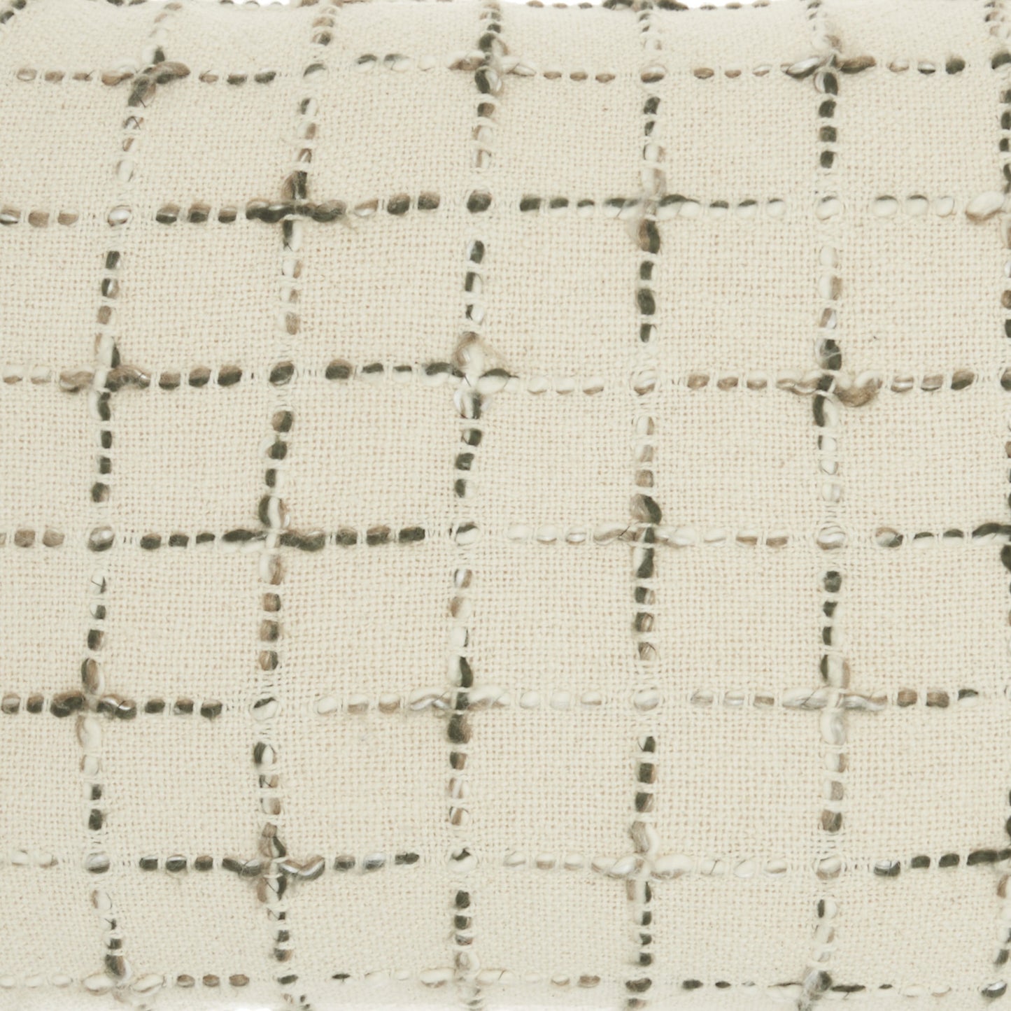 Brown And White Grid Detail Lumbar Pillow