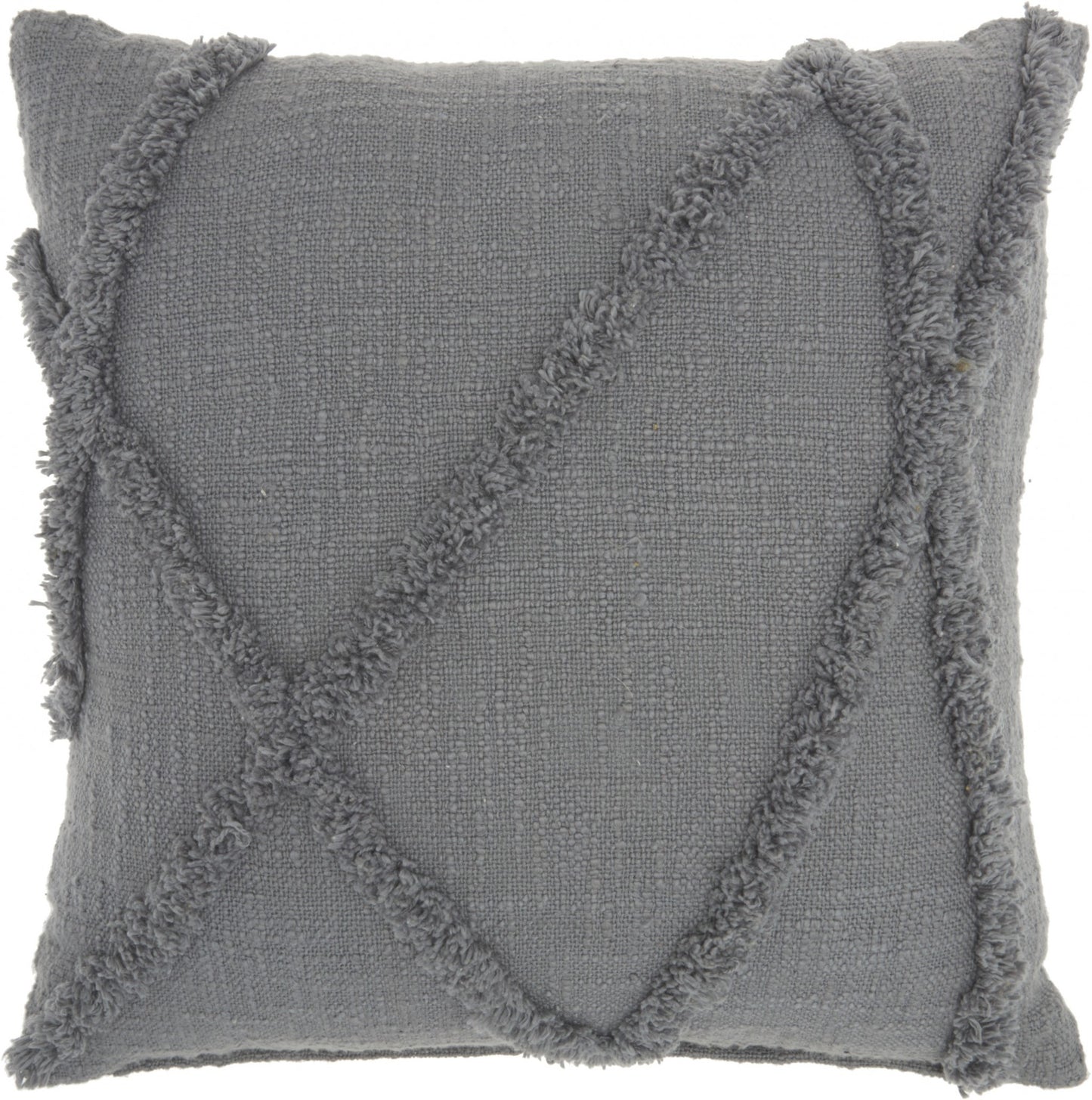 18" Gray Cotton Throw Pillow