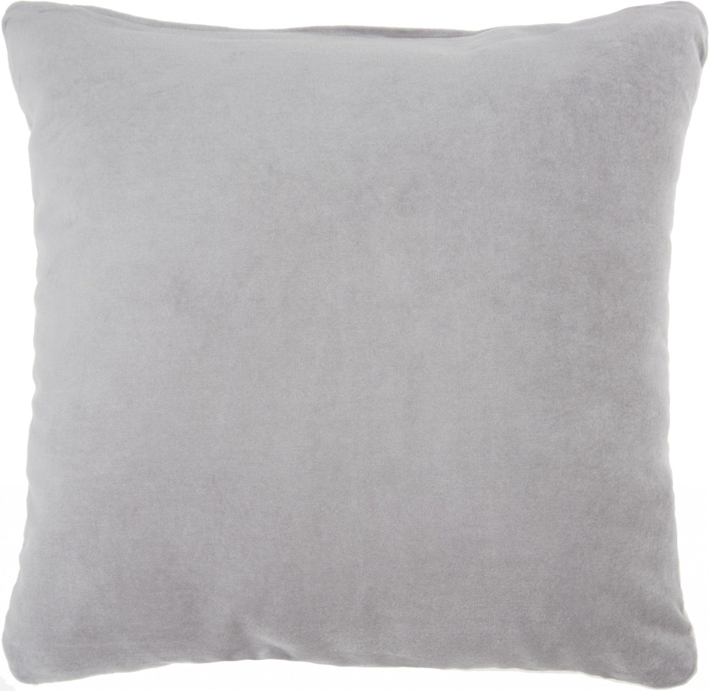 16" Gray Velvet Throw Pillow