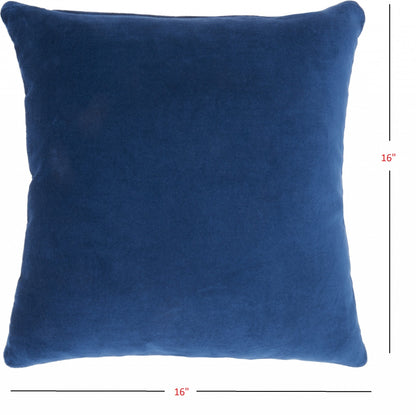 16" Navy Velvet Throw Pillow