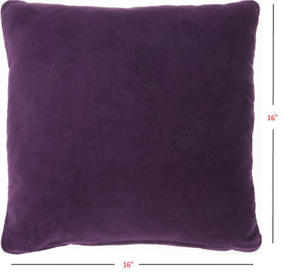 16" Purple Velvet Throw Pillow