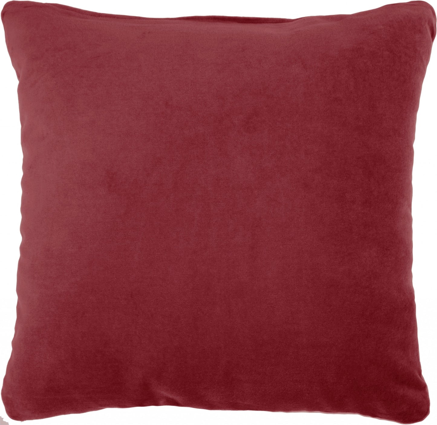 16" X 16" Red Solid Color Velvet Throw Pillow