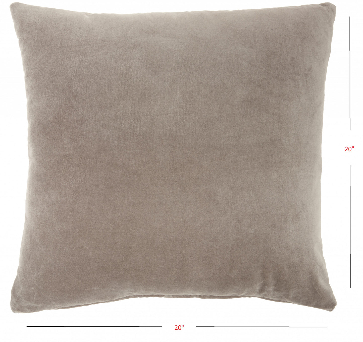 Taupe Soft Velvet Accent Throw Pillow