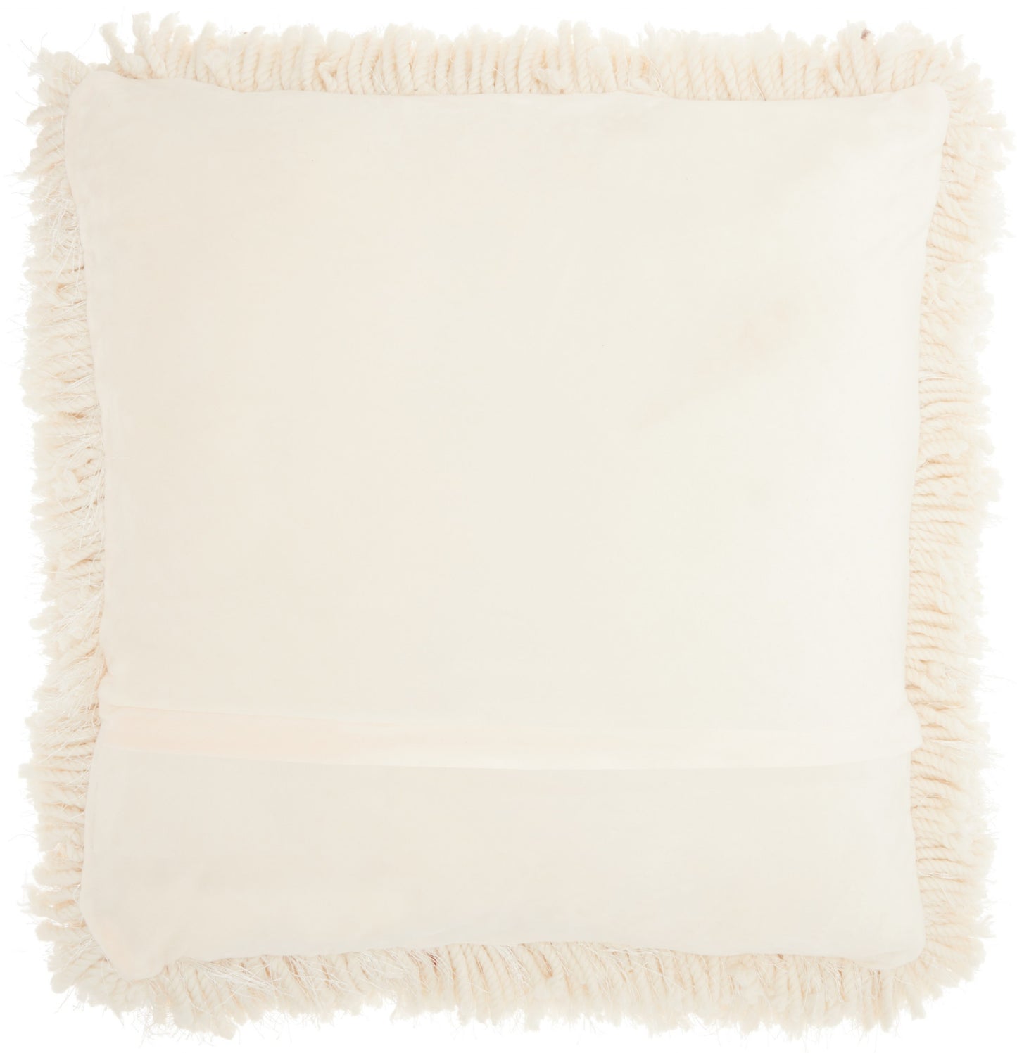 Fluffy Cream Shag Accent Throw Pillow