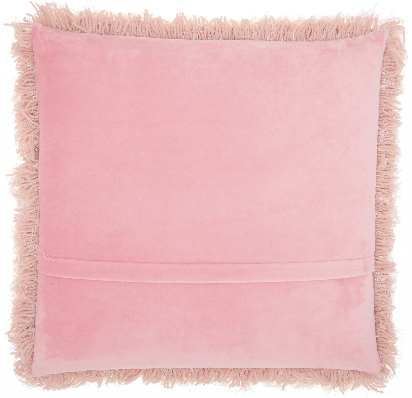 Fluffy Rose Pink Shag Accent Throw Pillow