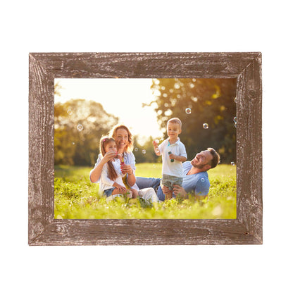 12” X 16” Rustic Farmhouse Brown Wood Frame