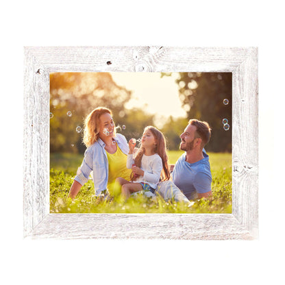 14" X 18" White Wash Wood Picture Frame