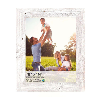 14" X 18" White Wash Wood Picture Frame