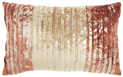 Two Tone Striped Lumbar Pillow