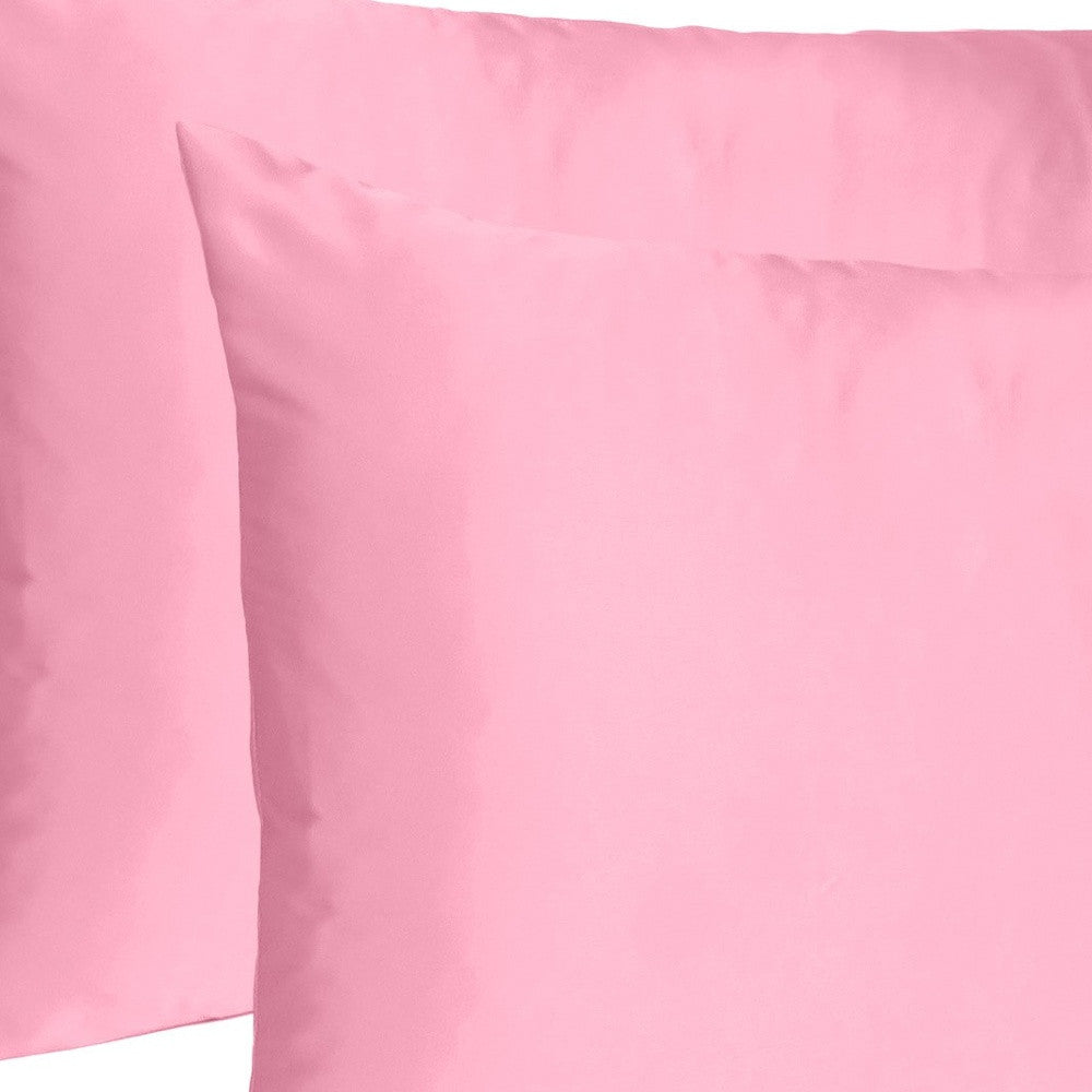 Pink Rose Dreamy Set Of 2 Silky Satin Standard Pillowcases