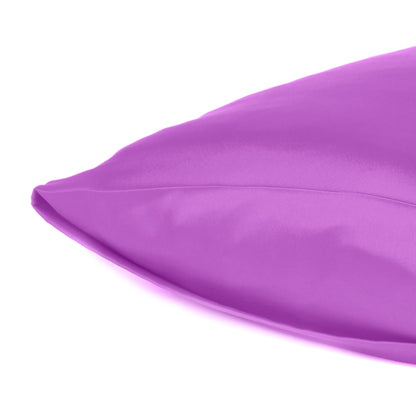 Purple Merlot Dreamy Set Of 2 Silky Satin Standard Pillowcases