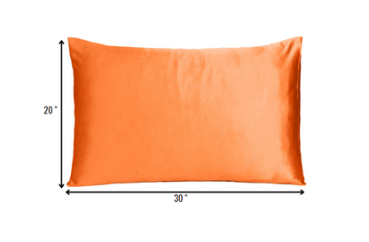 Orange Dreamy Set Of 2 Silky Satin Queen Pillowcases