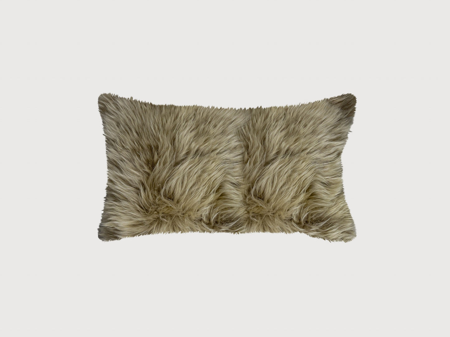 Taupe Natural Sheepskin Lumbar Pillow