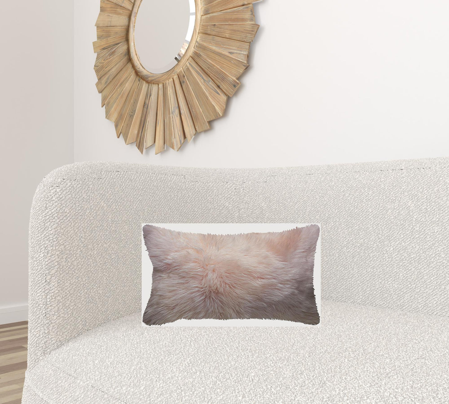 Blush Natural Sheepskin Lumbar Pillow