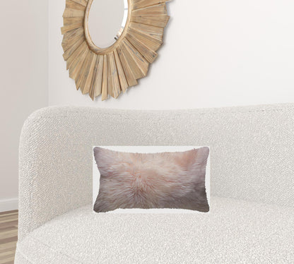 Blush Natural Sheepskin Lumbar Pillow