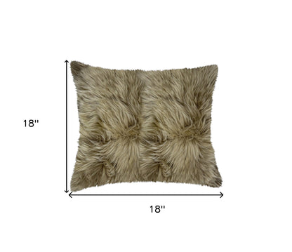 Set of Two Taupe Cowhide Throw Pillow