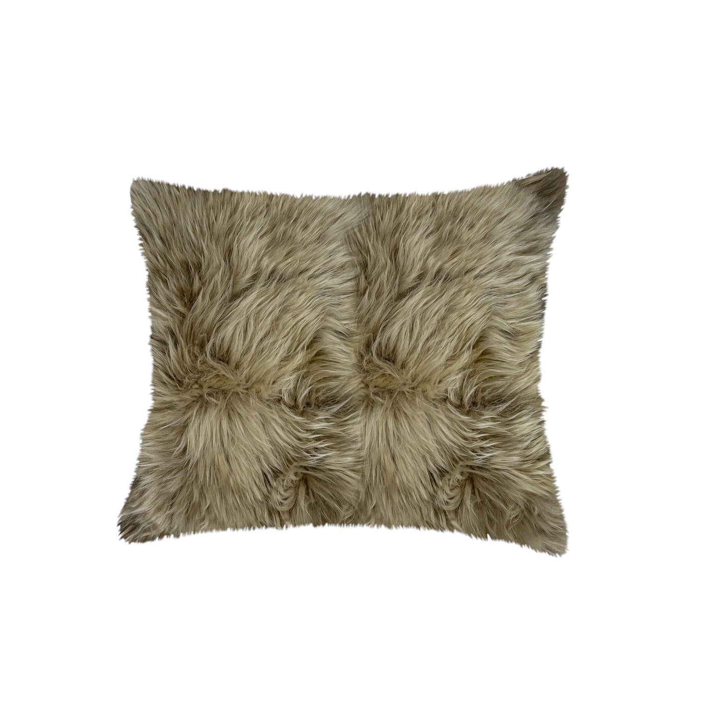 Set of Two Taupe Cowhide Throw Pillow