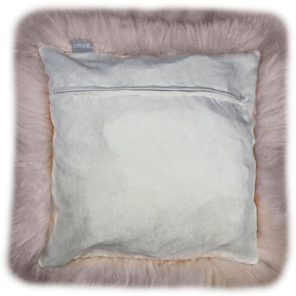 Set Of Two  Blush Natural Sheepskin Square Pillows