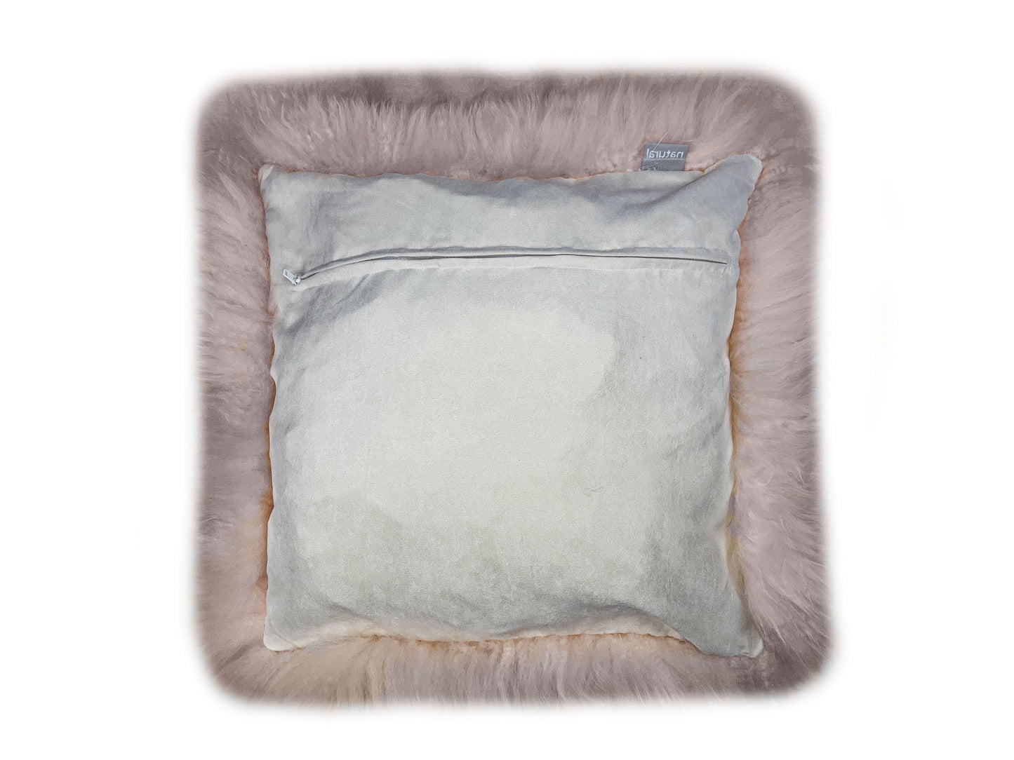 Set Of Two  Blush Natural Sheepskin Square Pillows