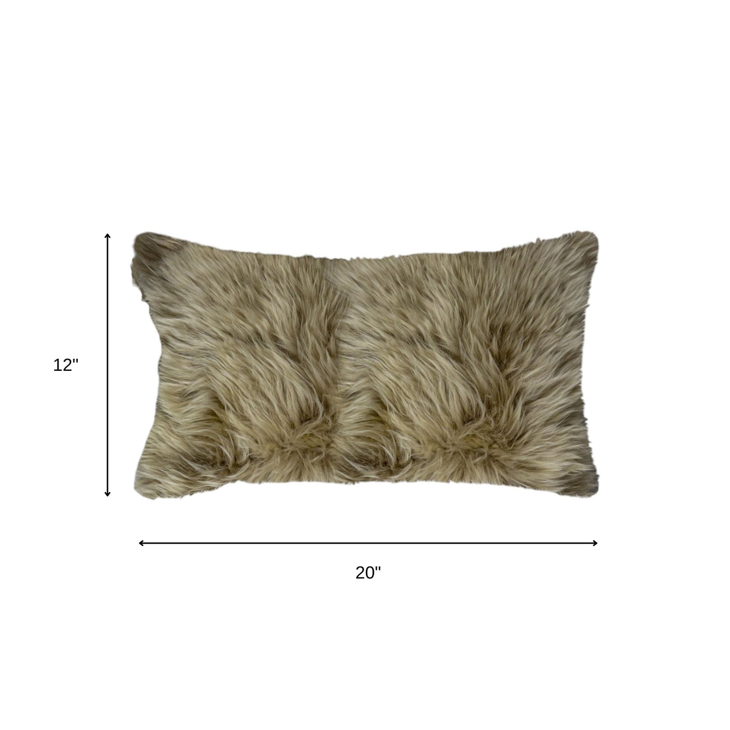 Set of Two 12" X 20" Taupe Cowhide Throw Pillow