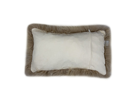 Set of Two 12" X 20" Taupe Cowhide Throw Pillow