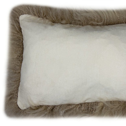 Set of Two 12" X 20" Taupe Cowhide Throw Pillow