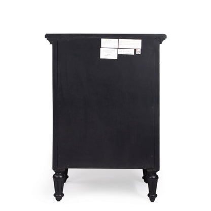 Classic Black 3 Drawer Nightstand