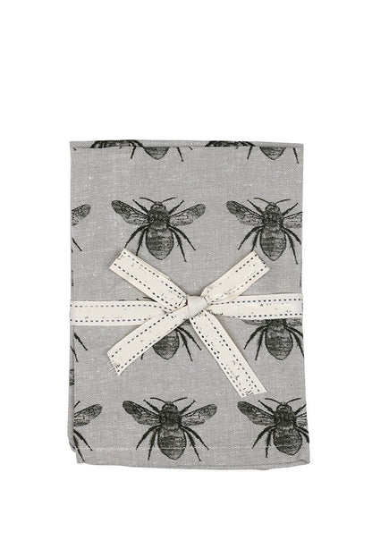 Set Of Eight Dark Green Bumble Bee Napkins