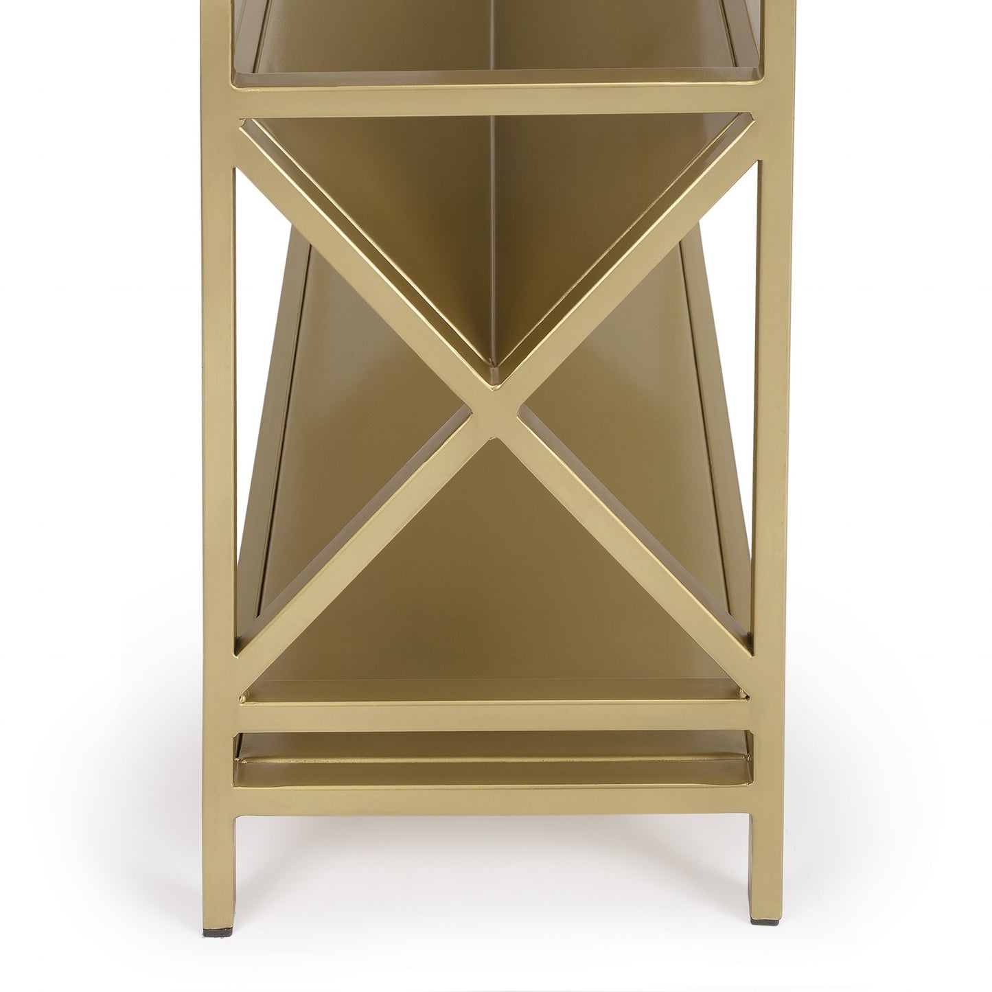 32" Gold Iron Two Tier Standard Bookcase