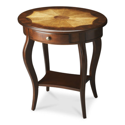 Traditional Cherry Oval Accent Table