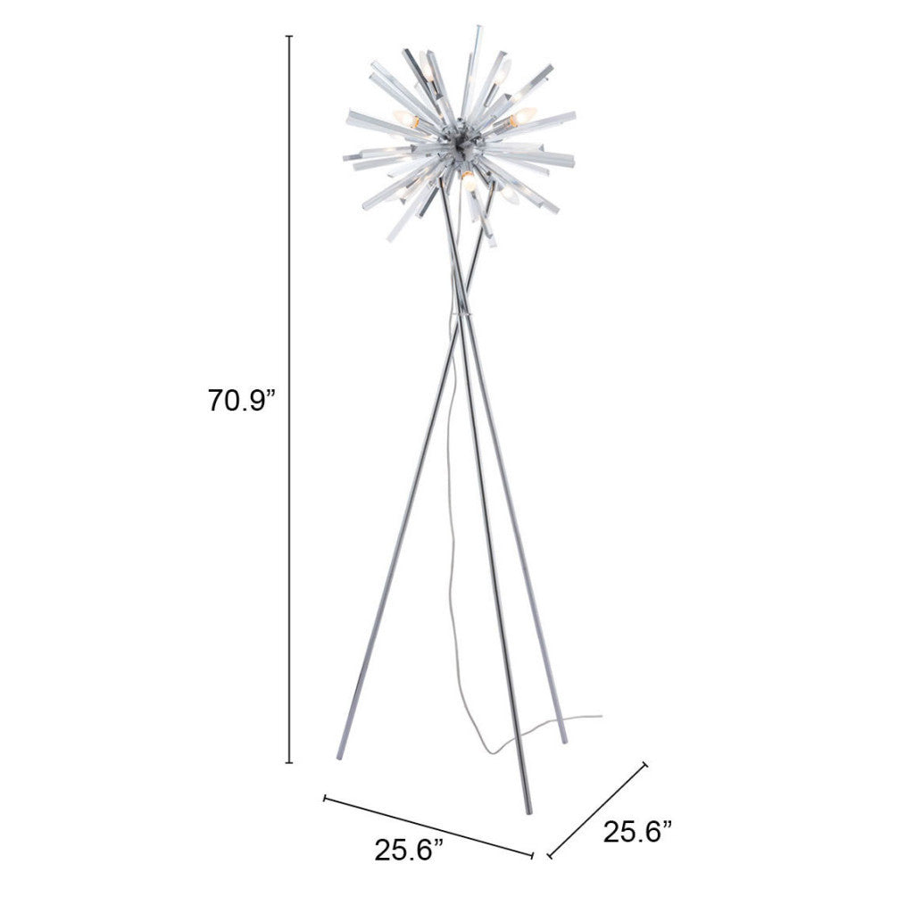 71" Steel Multi Light Traditional Shaped Floor Lamp